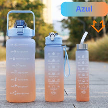 Kit 3 Garrafas Squeeze Para Academia - 2L - 900ML - 300ML