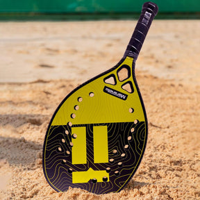 Raquete de Beach Tennis Duo Preta e Amarela Kevlar 2023 - Maranello