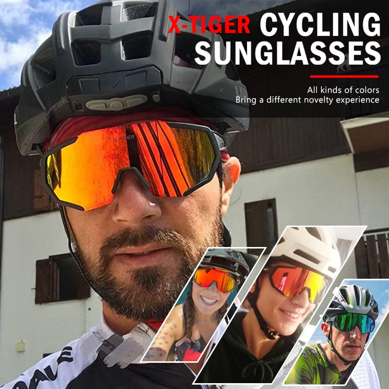 Óculos de Ciclismo X-TIGER com Lentes Polarizadas e Fotocromáticas!