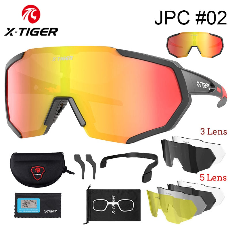 Óculos de Ciclismo X-TIGER com Lentes Polarizadas e Fotocromáticas!